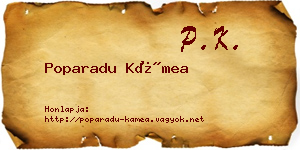 Poparadu Kámea névjegykártya